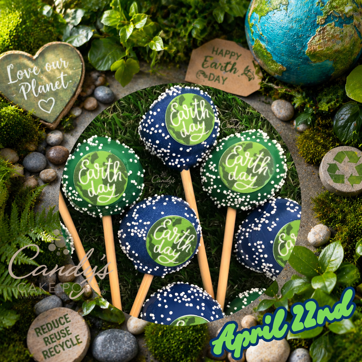 Earth Day Cake Pops Globe April 22nd