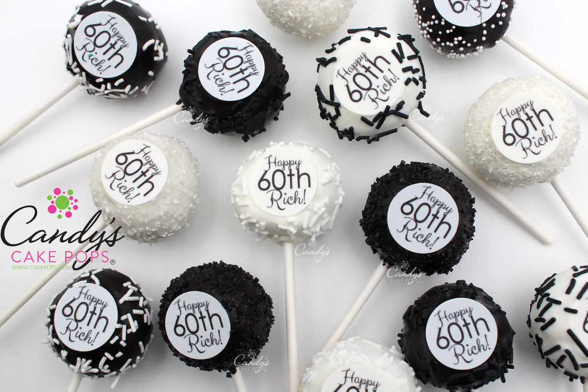Custom Name + Color Happy Birthday Decal Cake Pops
