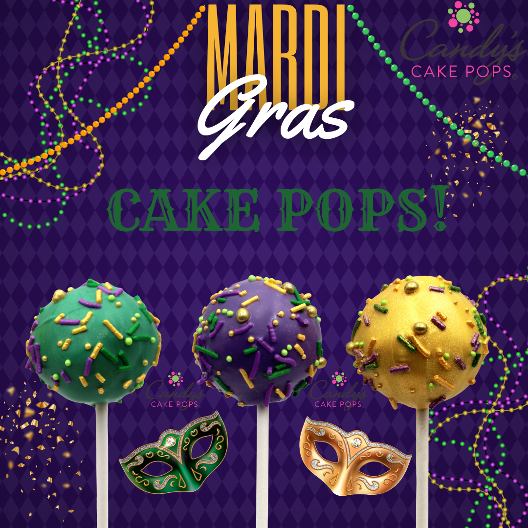 Marti Gras Party Cake Pops - Gold, Green, & Purple - Candy's Cake Pops