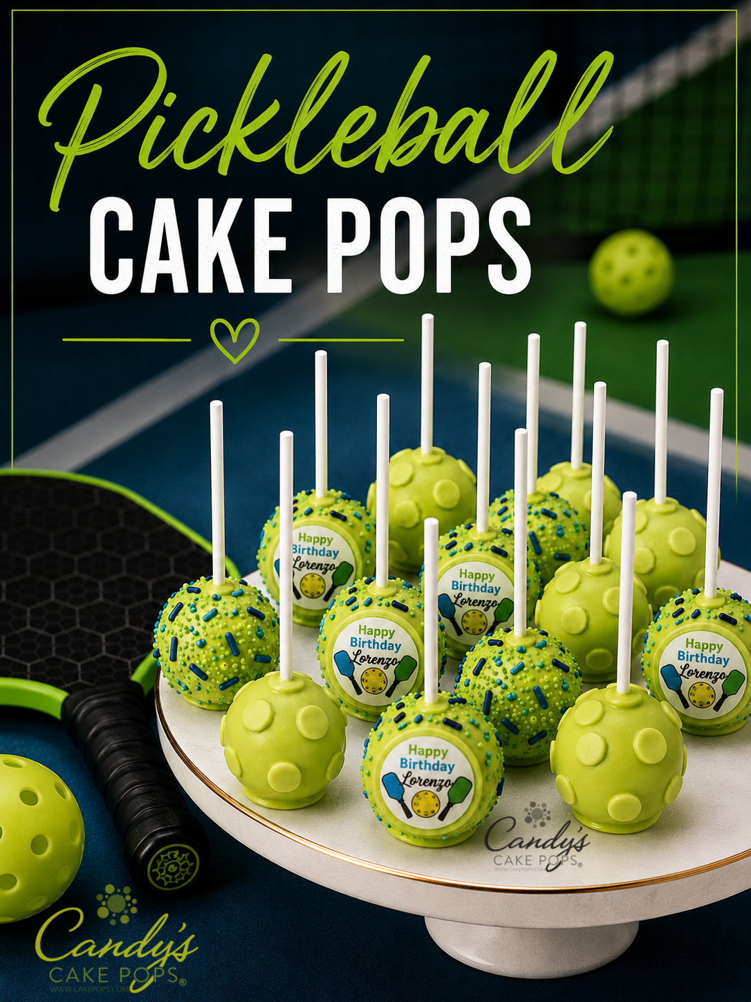 Pickle Ball Party Cake Pops - Candy's Cake Pops