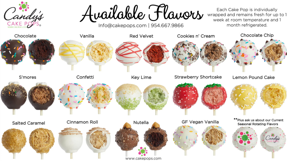 24 Count You Choose Assortment: Cake Pops + Acrylic Display - *Shipping Included* - Candy's Cake Pops