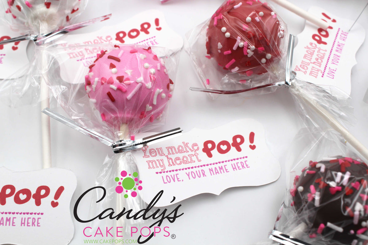 Customized Valentine Tag Cake Pops (Cake Pops + Personalized Tags)