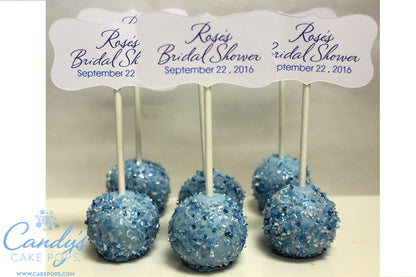 Bridal Shower / Wedding Cake Pops Favors with Customized Text Tags - Self Standing - Candy's Cake Pops