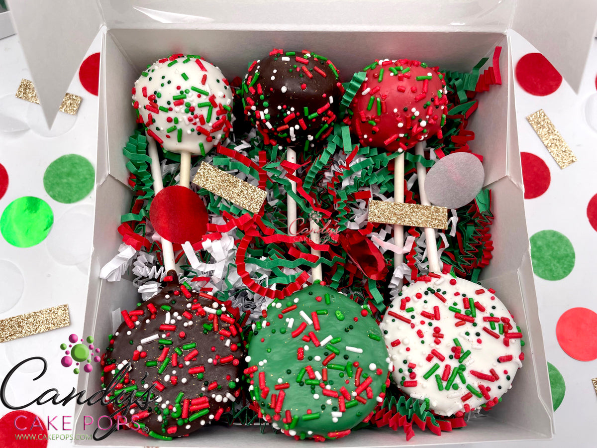 Half Dozen Merry Christmas 3 Oreos & 3 Cake Pops Combo Box (Shipping Dec. 1st-31st)