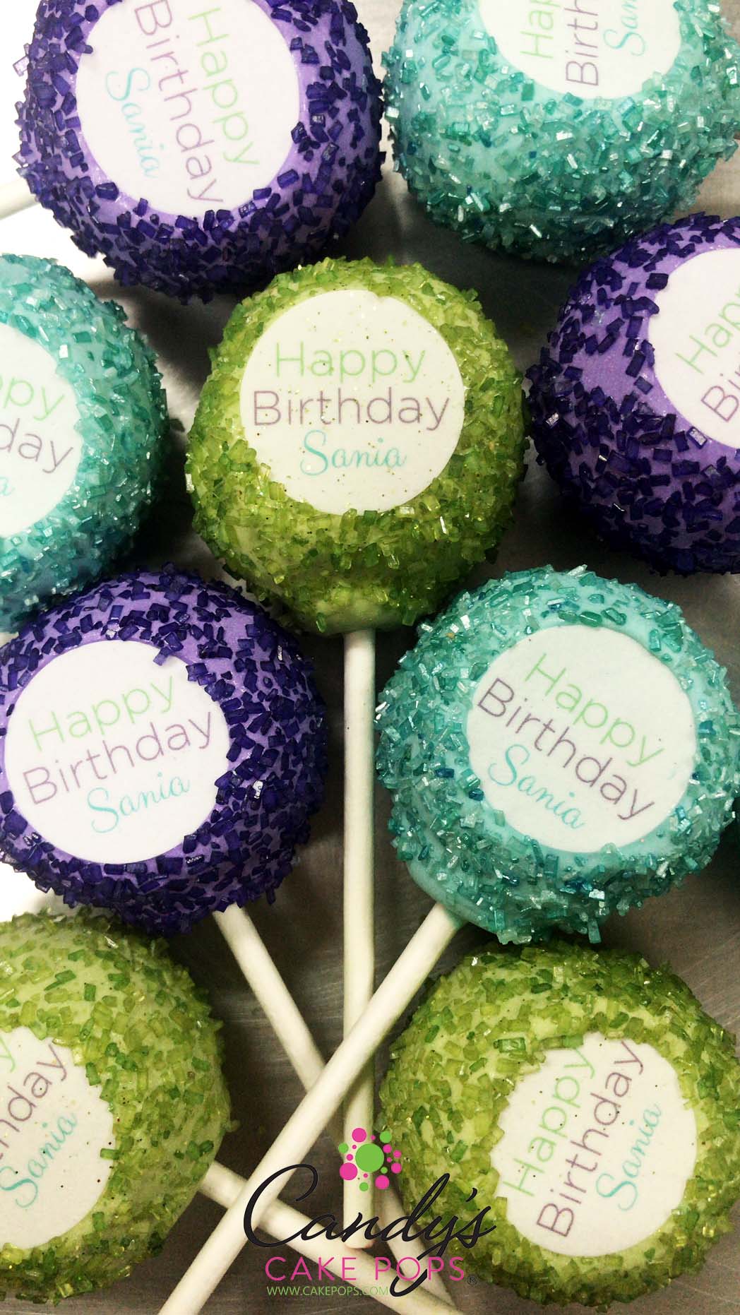 Custom Name + Color Happy Birthday Decal Cake Pops
