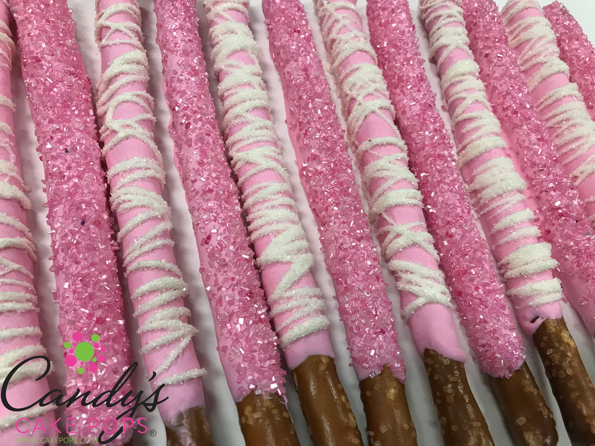 Custom Color Fancy Chocolate Covered Pretzel Rods