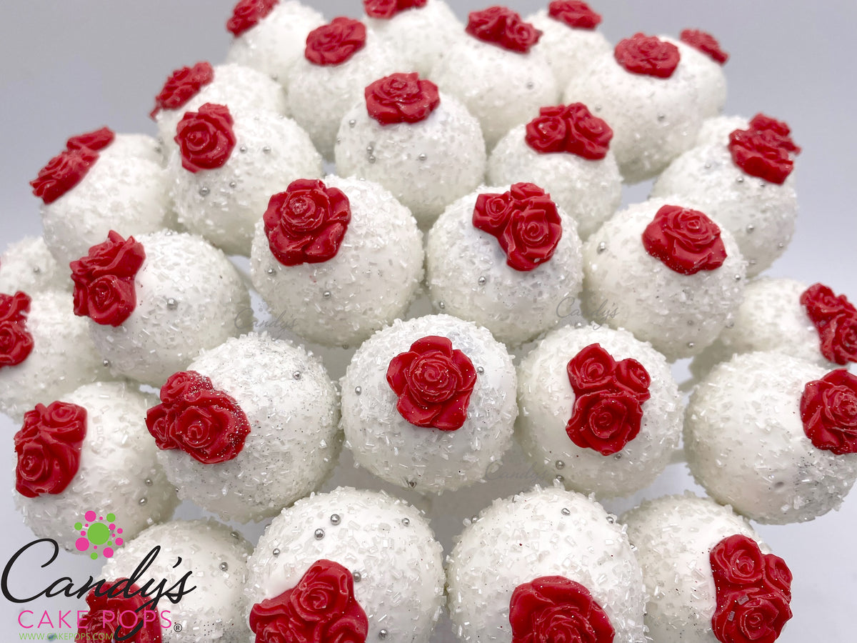 Luxury Rose Flower Cake Pops (Custom Color - Choose Rose, Dipping, & Sprinkle Colors)