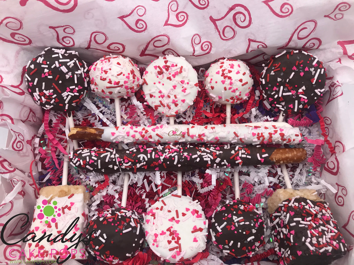 Chocolate Covered Valentine's Variety Love Box (Cake Pops, Oreos, Pretzels, Rice Krispie Treats)