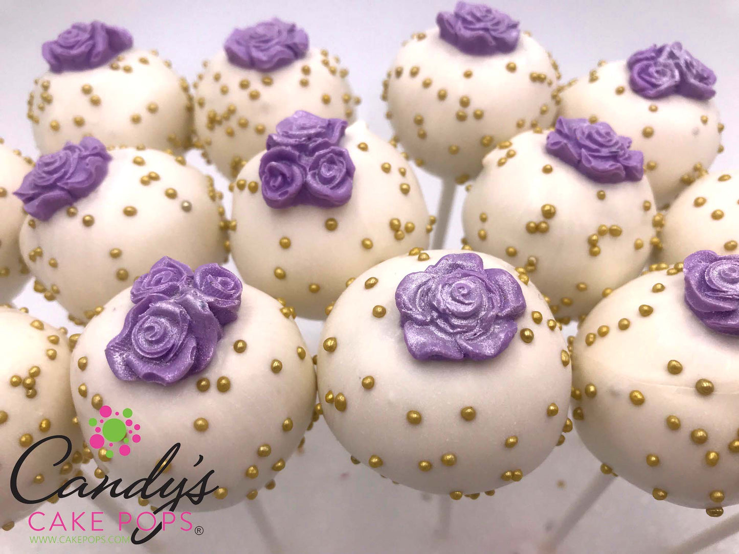Luxury Rose Flower Cake Pops (Custom Color - Choose Rose, Dipping, & Sprinkle Colors) - Candy's Cake Pops