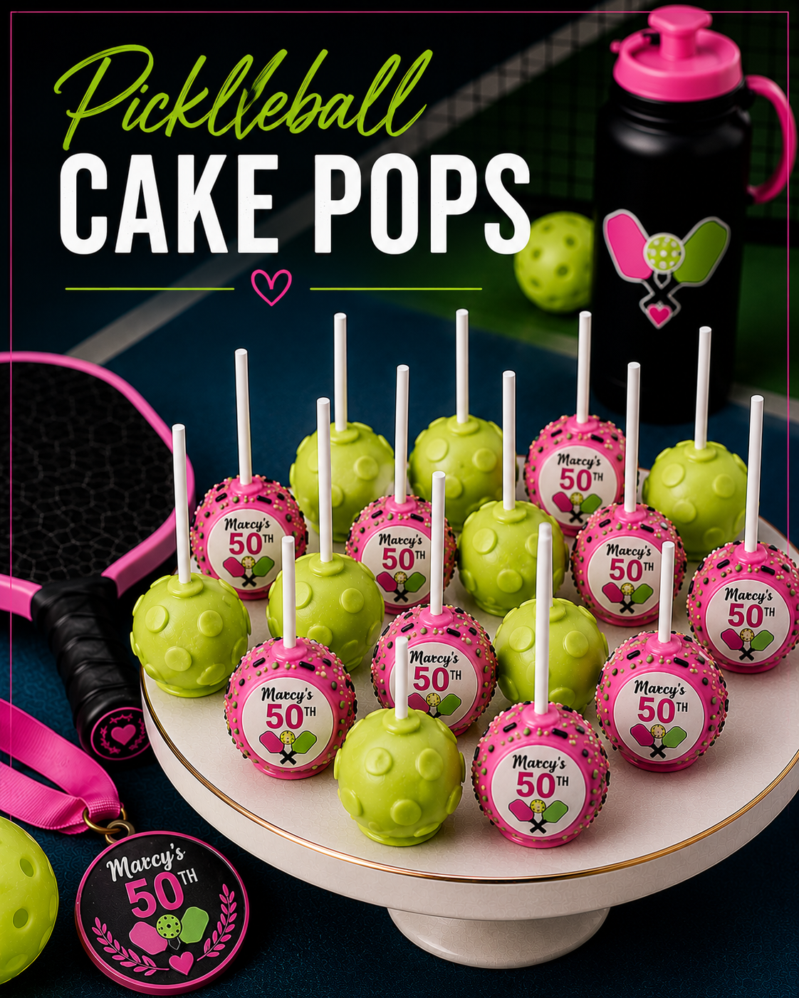 Pickle Ball Party Cake Pops - Candy's Cake Pops