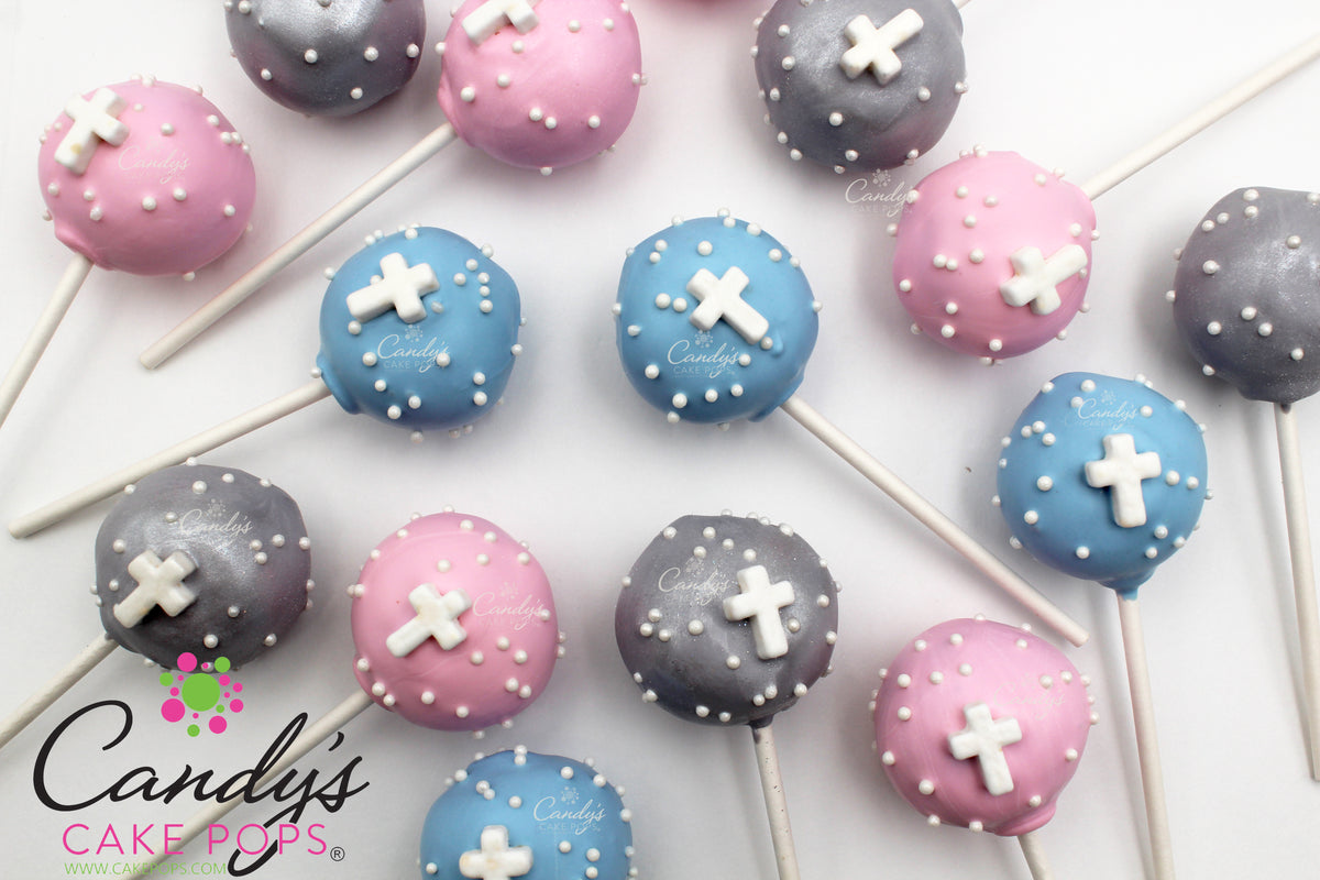Custom Color Religious Cross Cake Pops -Baptism/Christening/ Confirmation/ First Communion/ Easter