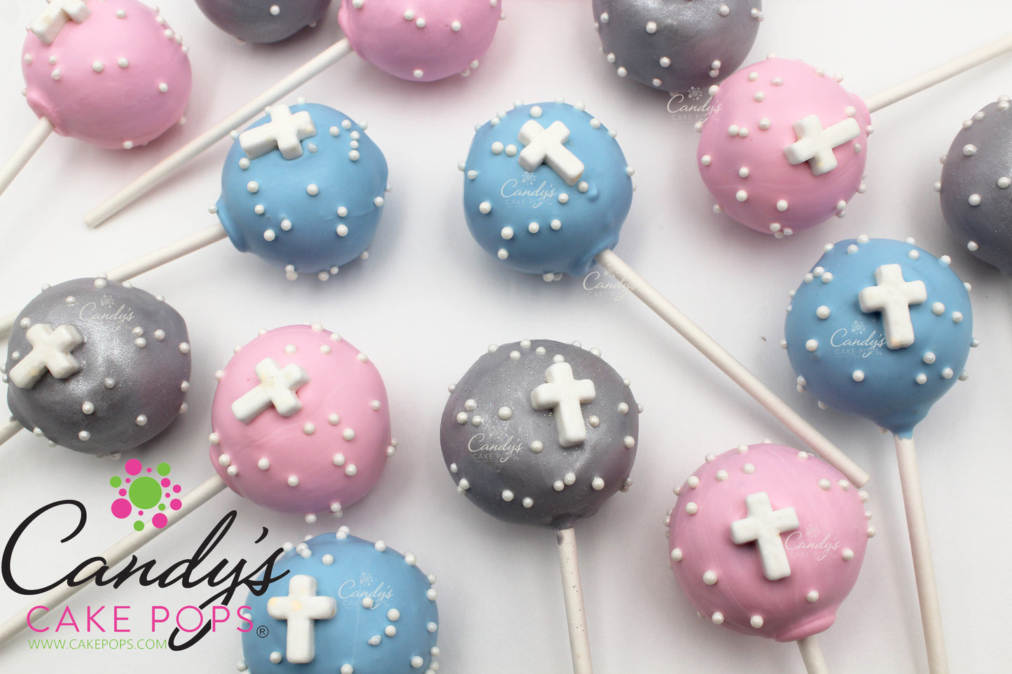 Custom Color Religious Cross Cake Pops -Baptism/Christening/ Confirmation - Candy's Cake Pops