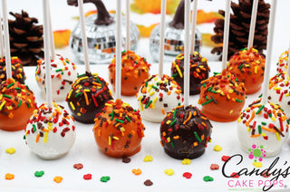 Self Standing Candy Buffet Fall Thanksgiving Cake Pops with Sprinkles
