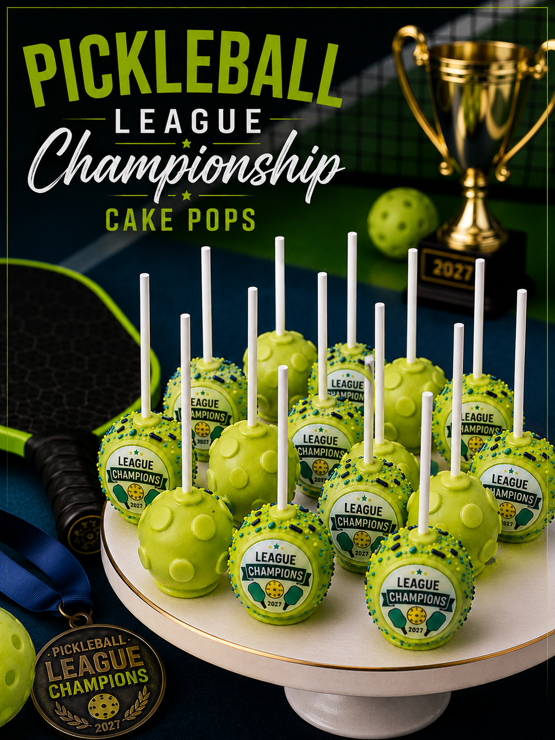 Pickle Ball Party Cake Pops - Candy's Cake Pops