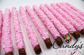 Simple Sprinkle Custom Color Chocolate Covered Pretzel Rods - Candy's Cake Pops