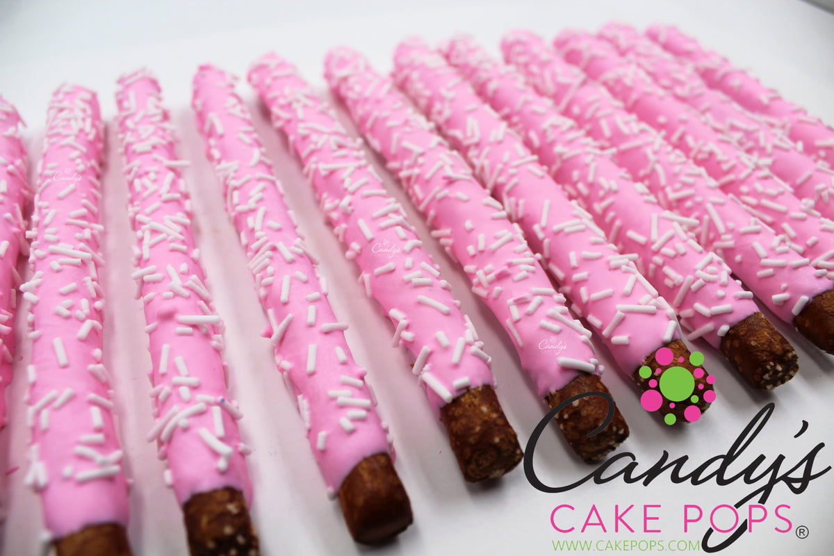 Simple Sprinkle Custom Color Chocolate Covered Pretzel Rods - Candy's Cake Pops