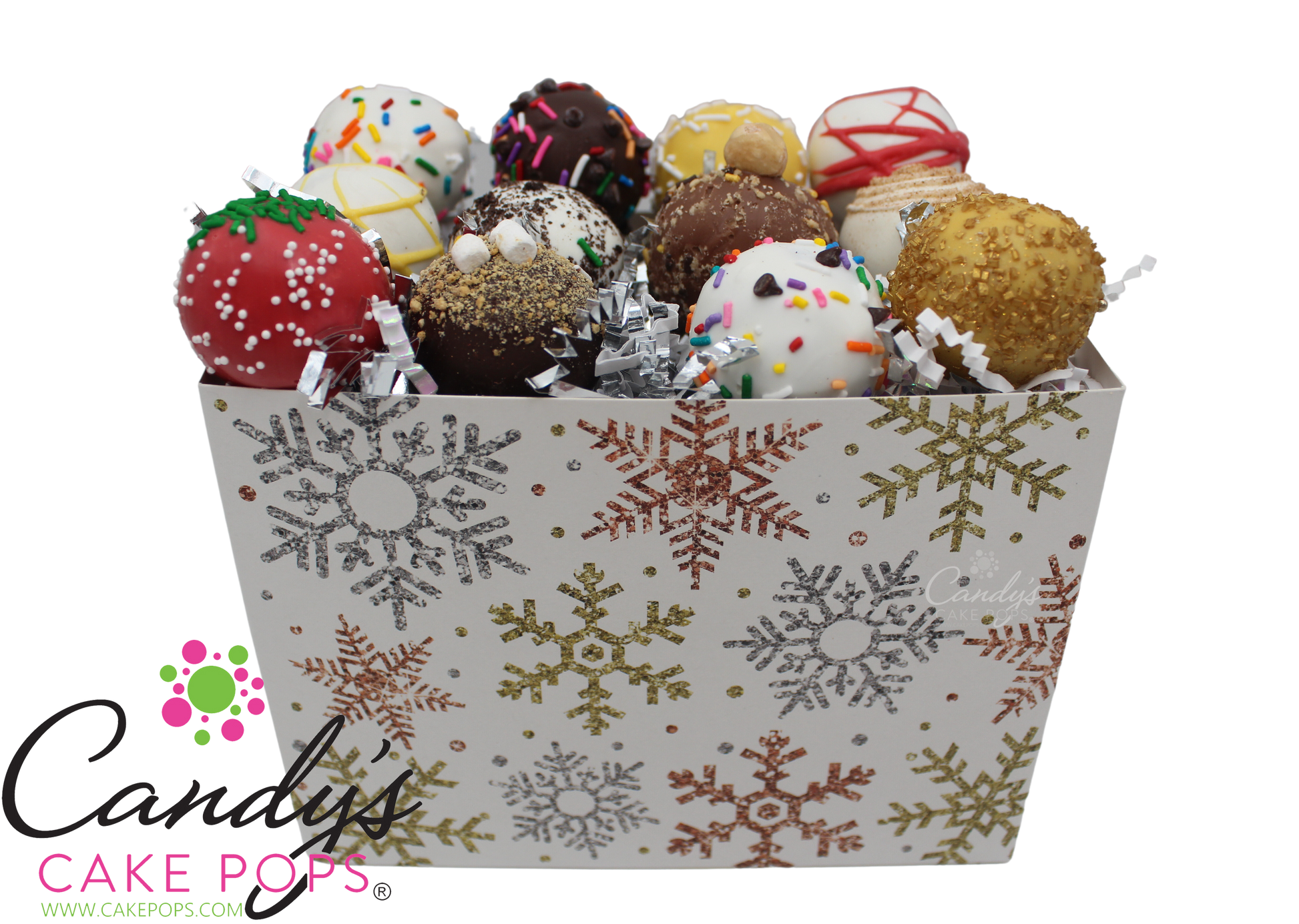 You Pick Flavors Snowflake Cake Pop Gift Box - Candy's Cake Pops