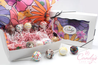 🌸🌷🌼Spring Flower Gift Box:  You Choose Flavor Assortment Cake Pop (non-custom)🌸🌷🌼 - Candy's Cake Pops
