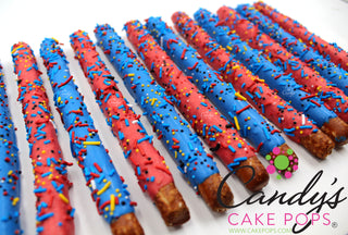 Simple Sprinkle Custom Color Chocolate Covered Pretzel Rods - Candy's Cake Pops