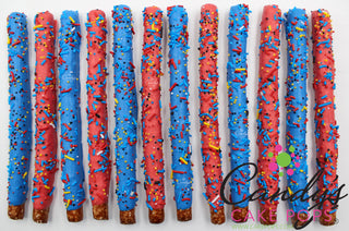 Simple Sprinkle Custom Color Chocolate Covered Pretzel Rods - Candy's Cake Pops