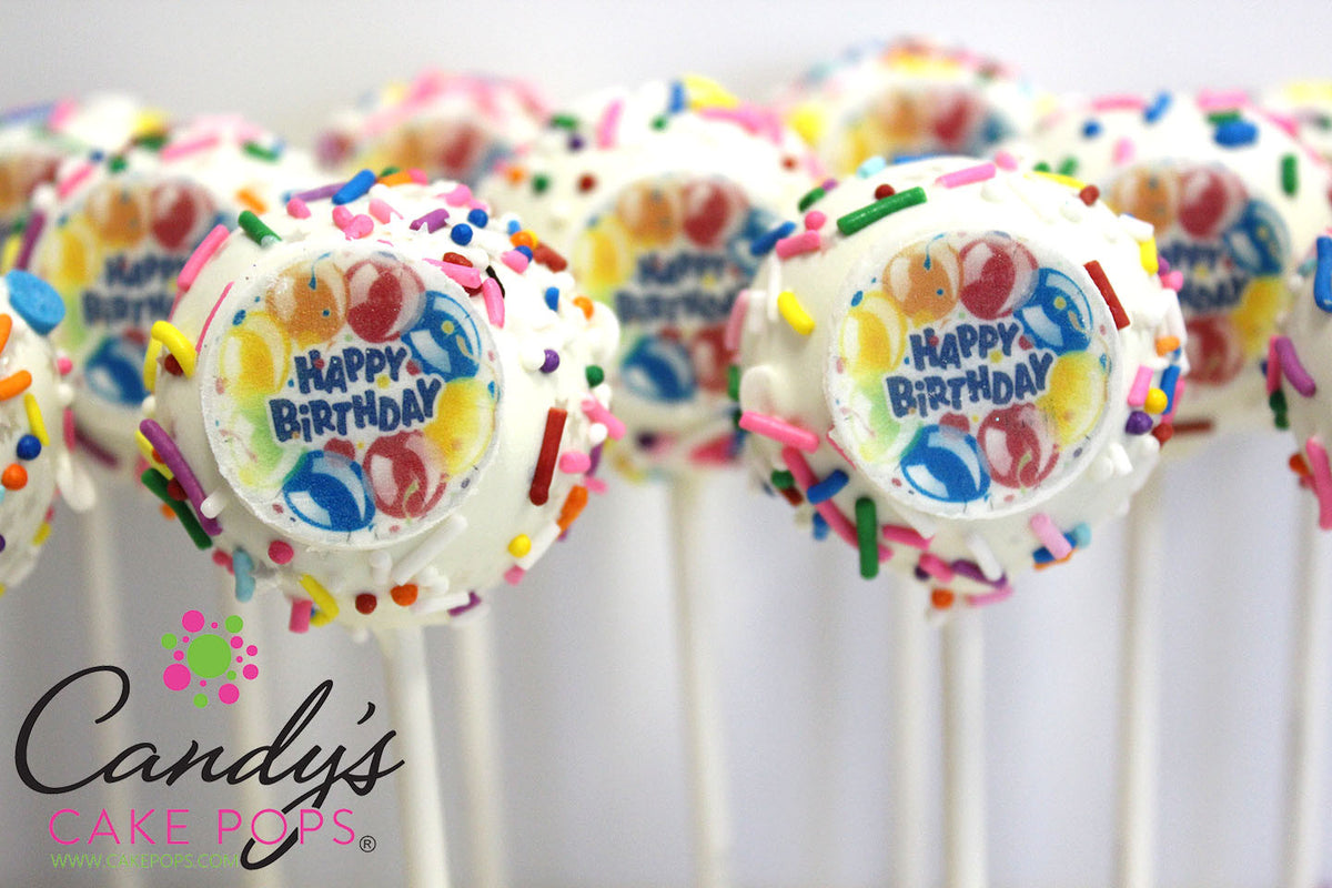 Happy Birthday Edible Decal Cake Pops