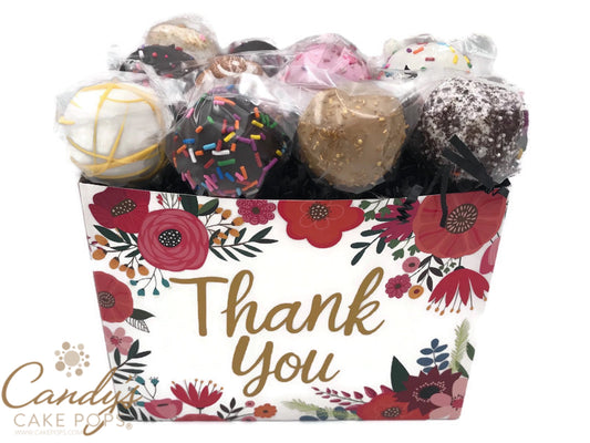 Thank You Flower Bouquet Cake Pop Gift Box - Candy's Cake Pops