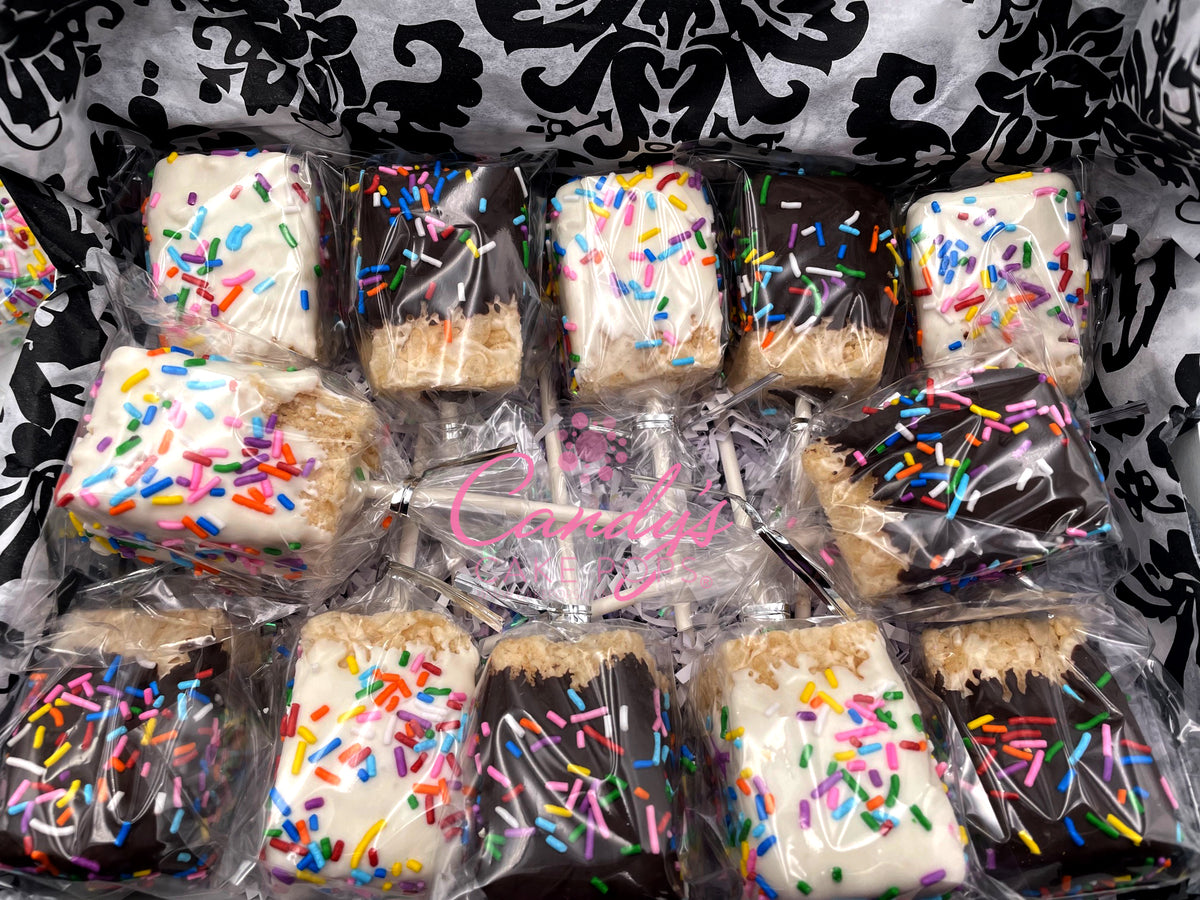 Confetti Chocolate Covered Rice Krispies