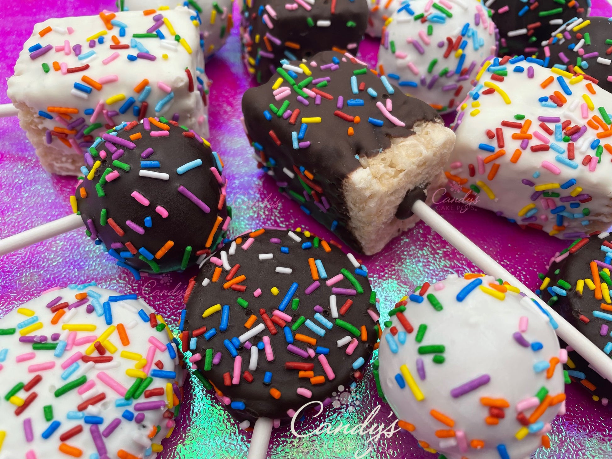 Confetti Sprinkle Rice Krispies, Oreos, and Cake Pops - Candy's Cake Pops