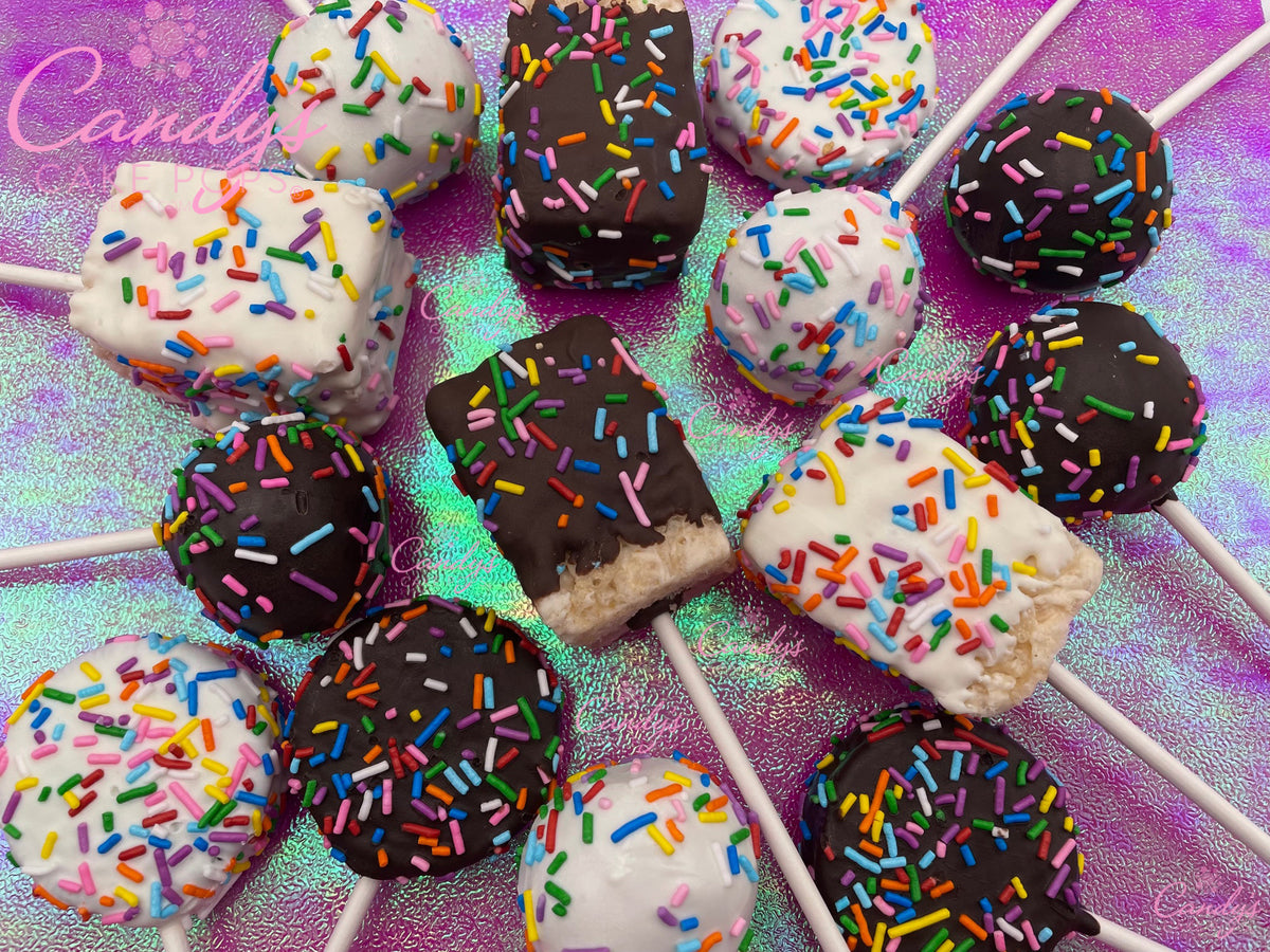 Confetti Sprinkle Rice Krispies, Oreos, and Cake Pops