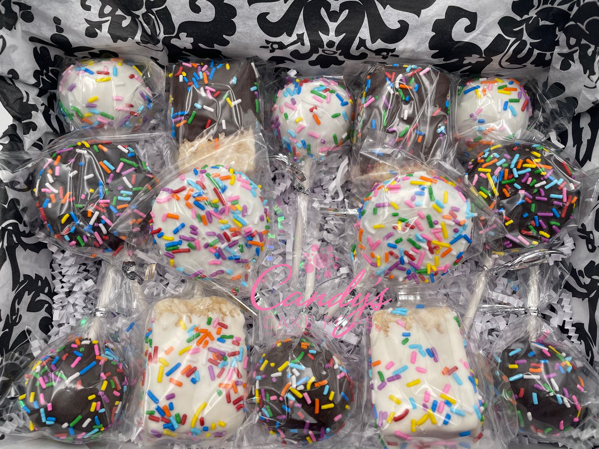 Confetti Sprinkle Rice Krispies, Oreos, and Cake Pops
