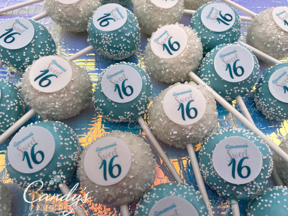 Sweet 16 Custom Name + Color Sweet Sixteen/Quinceañera Decal Cake Pops