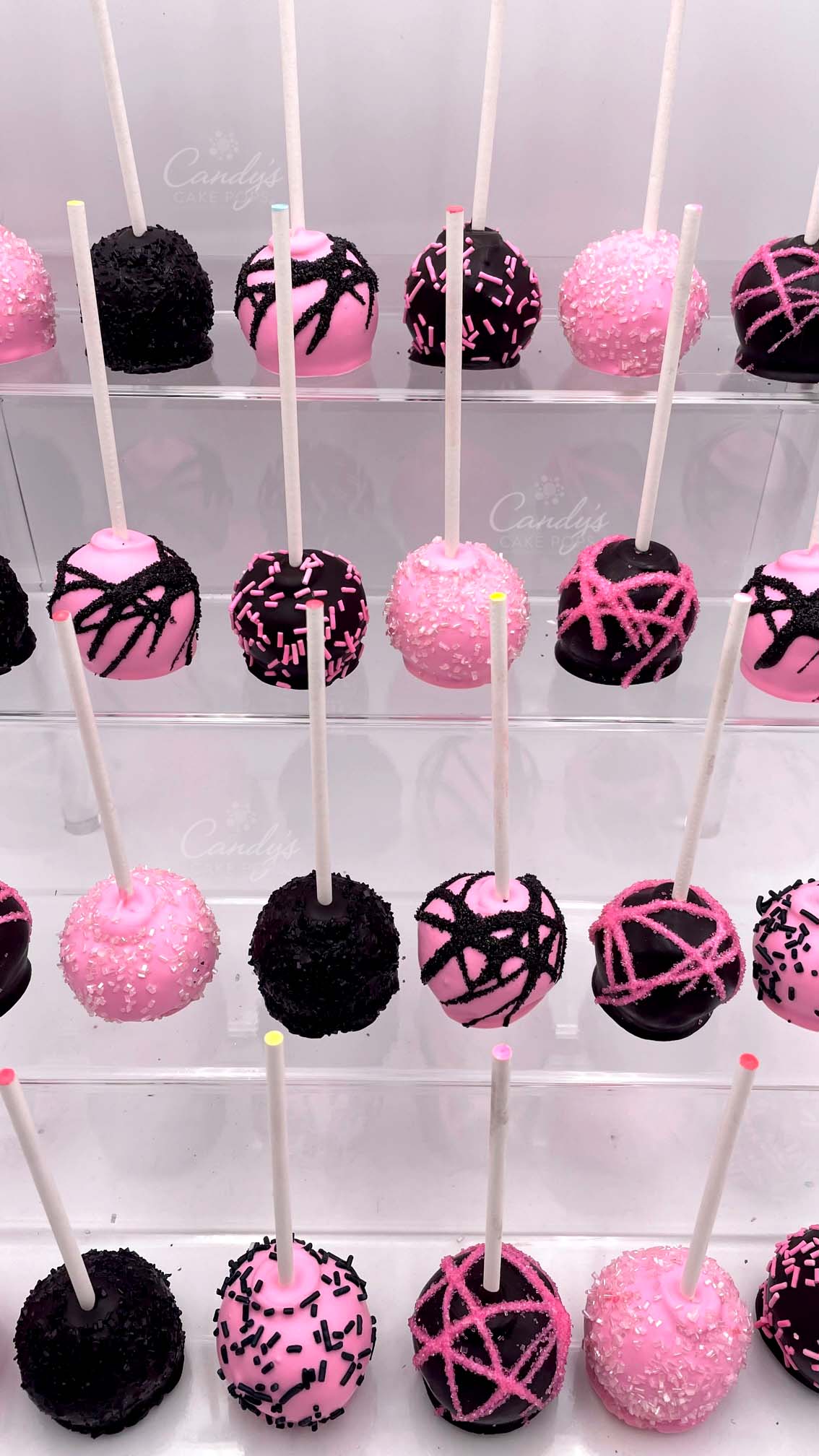 4 Tier  Acrylic Cake Pop Stand - For Self-Standing Cake Pops (Upsidedown) Holds up to 24 Cake Pops - Stand Only - Candy's Cake Pops