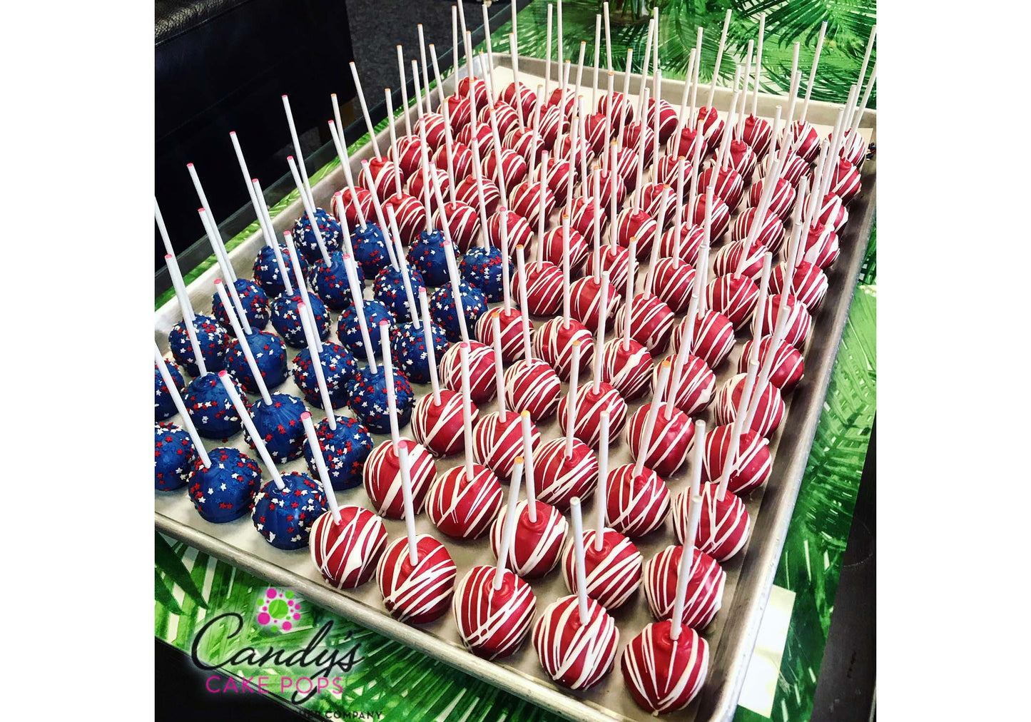 American Flag Patriotic Cake Pops- Fourth Of July - Self-Standing (directions for assembly on site in description) - Candy's Cake Pops