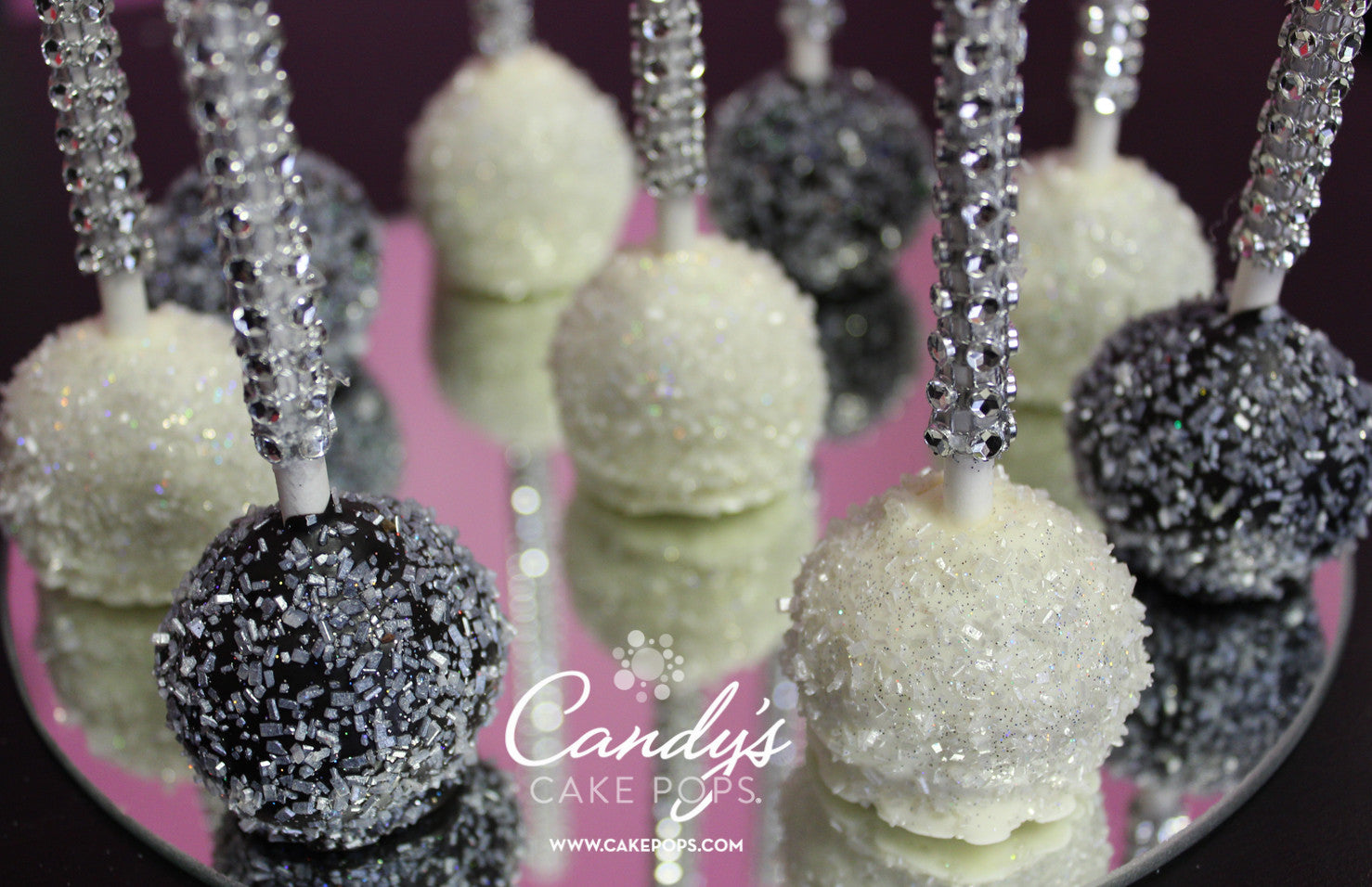 Custom Color Cake Pops with Bling Sticks (Silver Bling or Gold Bling Stick option) - Candy's Cake Pops