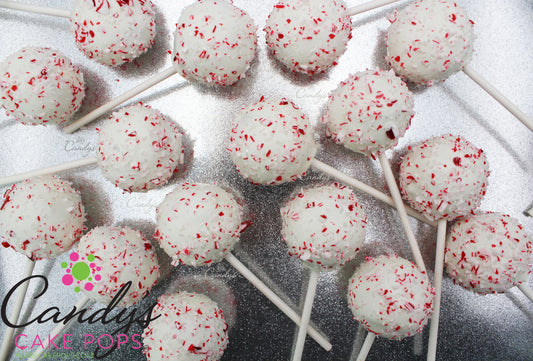 Pre Order: Peppermint Candy Cane Cake Pops (Shipping Starting Dec. 1st-Dec. 31st) - Candy's Cake Pops