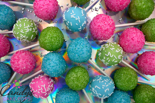 Custom Color Cake Pops Turquoise Pink Lime Green