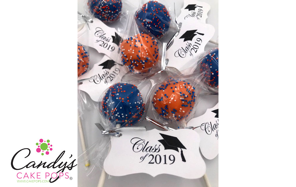 Graduation Custom School Colors with Personalized Tag Cake Pops