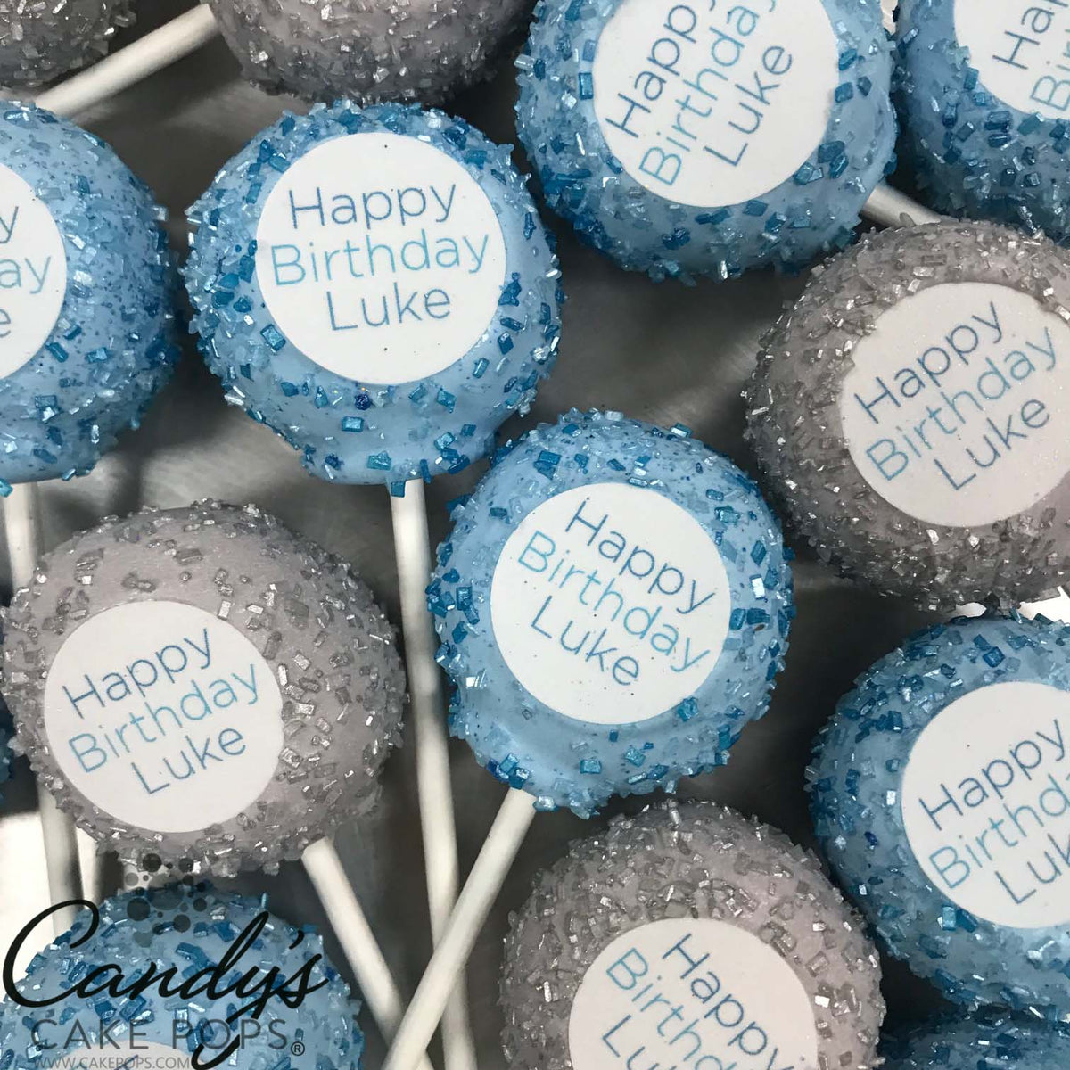 Custom Name + Color Happy Birthday Decal Cake Pops