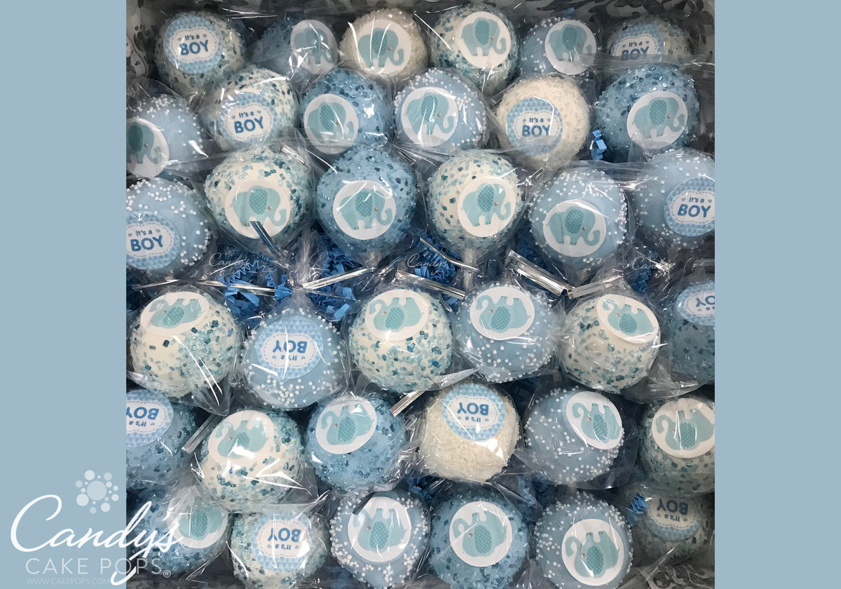 Baby Shower Elephant Cake Pops