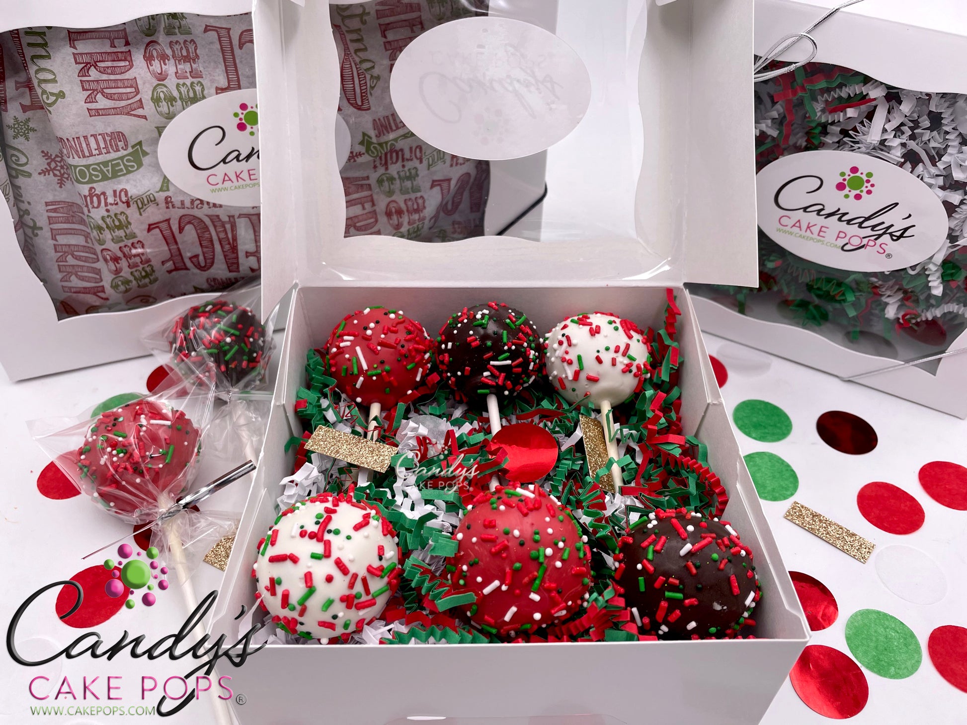 Half Dozen Merry Christmas Cake Pop Box - Candy's Cake Pops