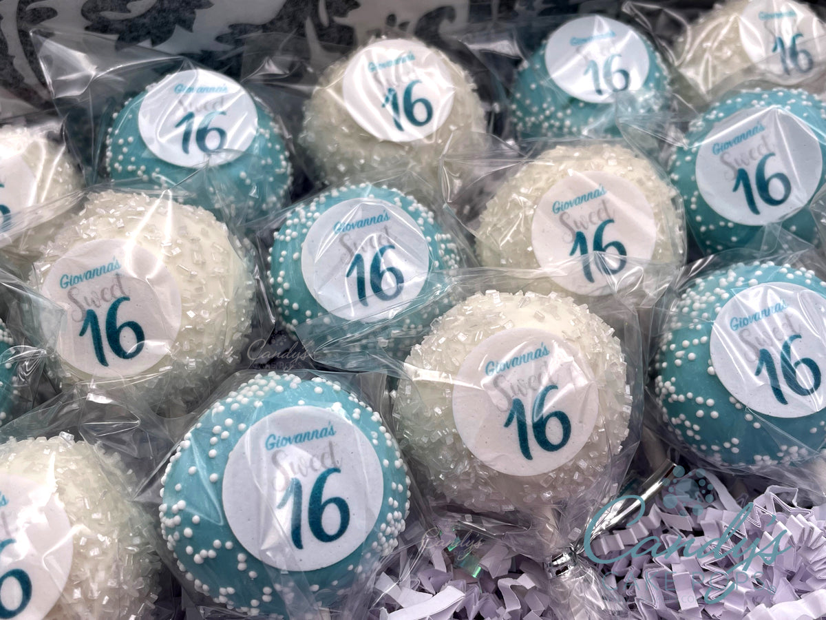 Sweet 16 Custom Name + Color Sweet Sixteen/Quinceañera Decal Cake Pops
