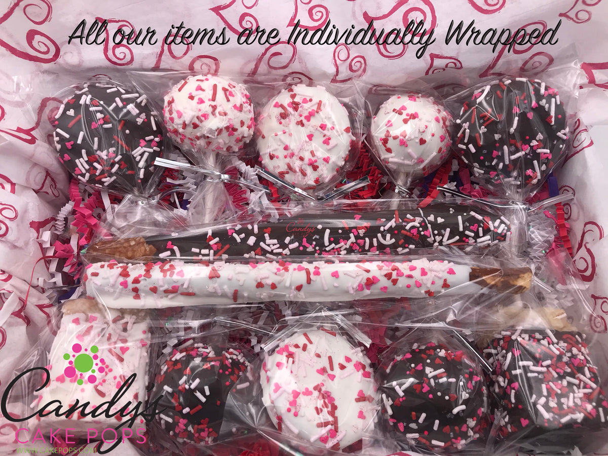 Chocolate Covered Valentine's Variety Love Box (Cake Pops, Oreos, Pretzels, Rice Krispie Treats)