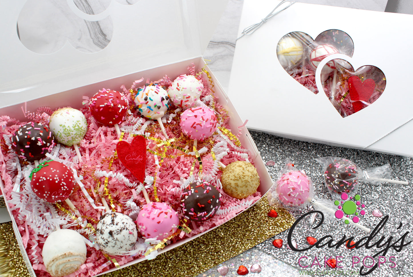 💌💝Love Heart Box: You Choose Flavor Assortment Cake Pop Gift Box (non-custom)💌💝 - Candy's Cake Pops