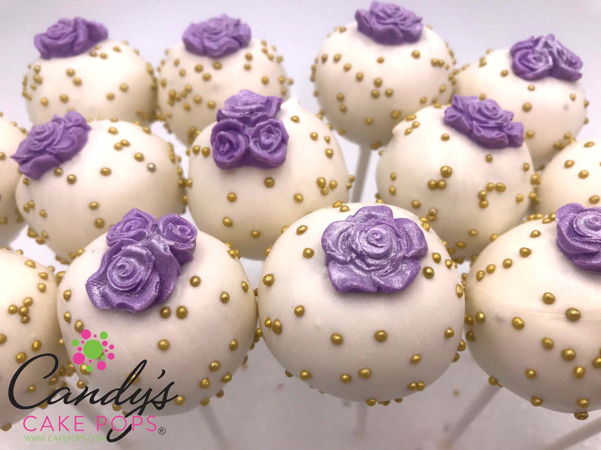 Luxury Rose Flower Cake Pops (Custom Color - Choose Rose, Dipping, & Sprinkle Colors)