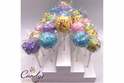 White Tiered Wooden Cake Pop Stand - Holds 24 Cake Pops (Cake Pops Not Included) - Candy's Cake Pops