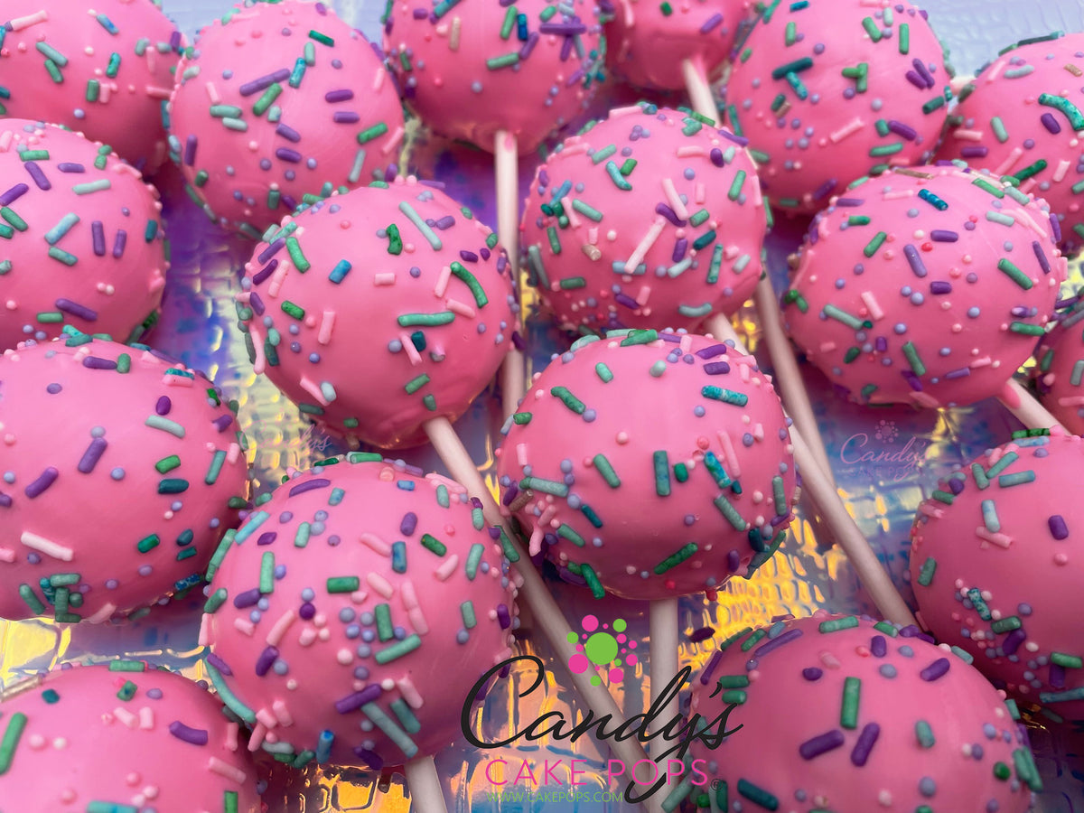 Wholesale / Bulk Simple Design Cake Pops *ONE OUTSIDE COATING COLOR ONLY WITH SPRINKLE COLOR CHOICE*