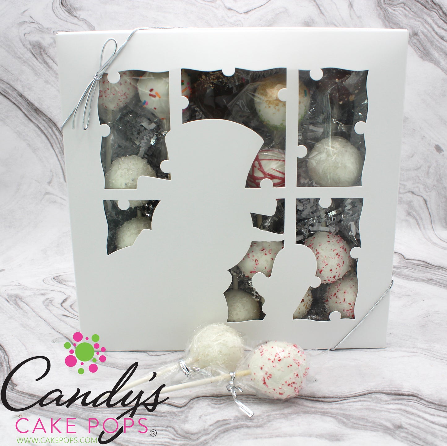 ❄️Winter Snowman You Choose Flavor Assortment Cake Pop Gift Box (non-custom)☃️ - Candy's Cake Pops